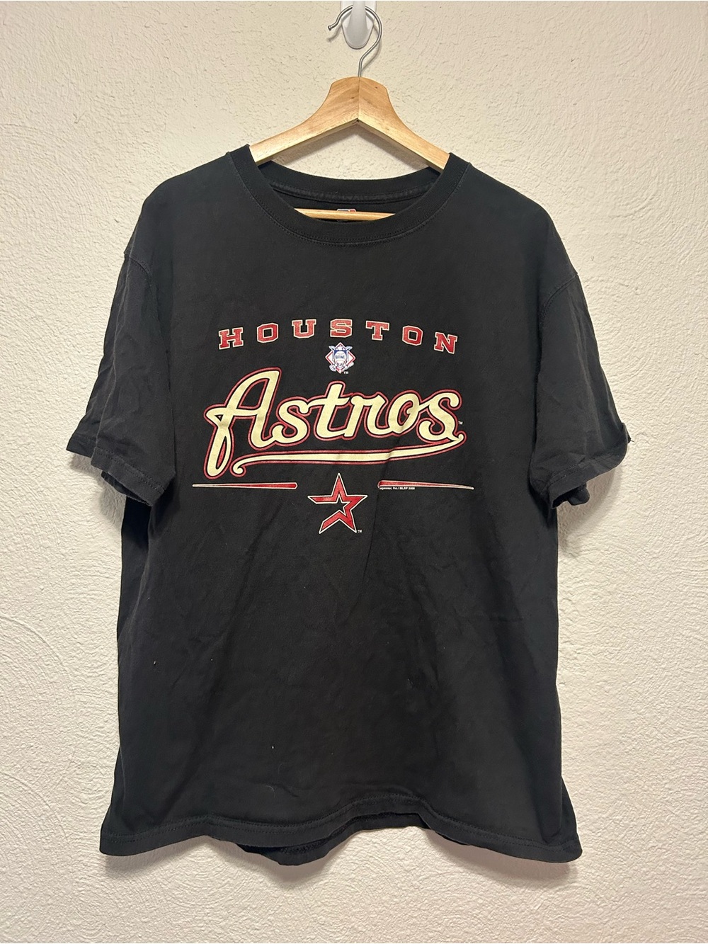 Houston Astros Vintage 2008 T-Shirt Size Large Genuine Merchandise 2000’s Black